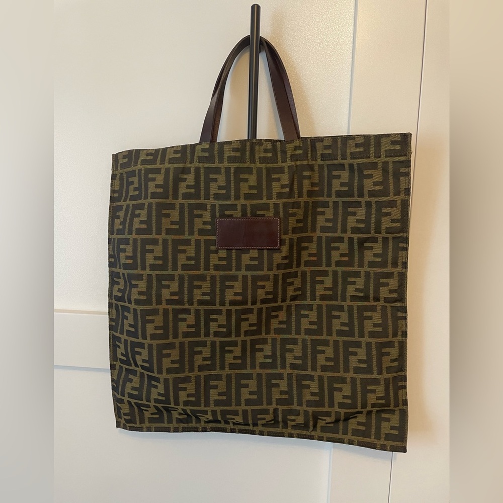 Vintage Fendi Zucca Canvas Shopping Tote